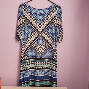 Eliza J. Geometric Business Casual Midi Dress